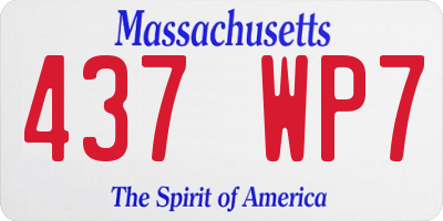 MA license plate 437WP7