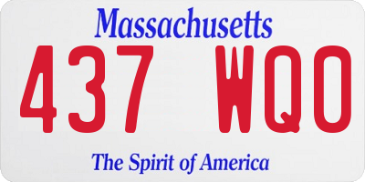 MA license plate 437WQ0