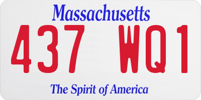 MA license plate 437WQ1