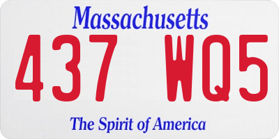 MA license plate 437WQ5