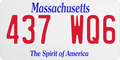 MA license plate 437WQ6
