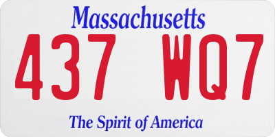 MA license plate 437WQ7