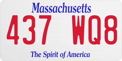 MA license plate 437WQ8