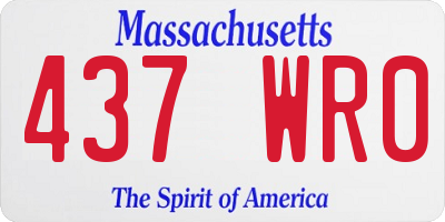 MA license plate 437WR0