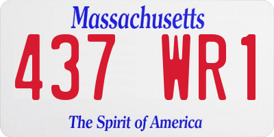 MA license plate 437WR1