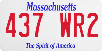 MA license plate 437WR2