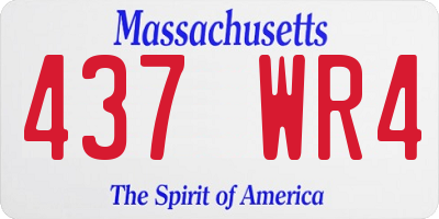 MA license plate 437WR4