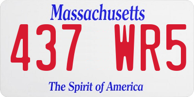 MA license plate 437WR5