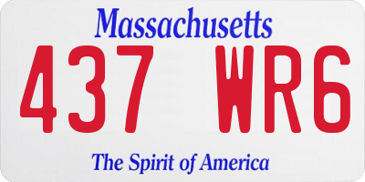 MA license plate 437WR6