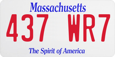 MA license plate 437WR7