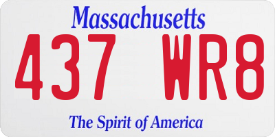 MA license plate 437WR8