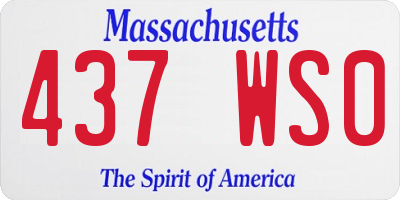 MA license plate 437WS0