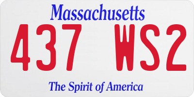 MA license plate 437WS2