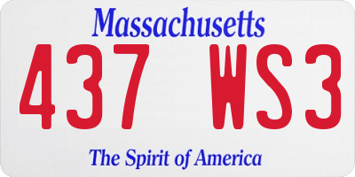 MA license plate 437WS3