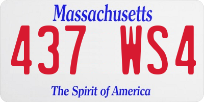 MA license plate 437WS4
