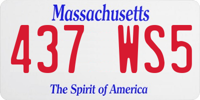 MA license plate 437WS5