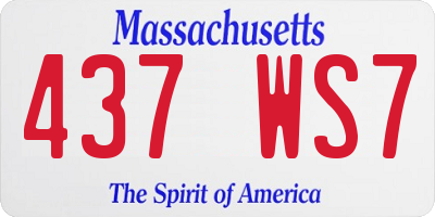 MA license plate 437WS7