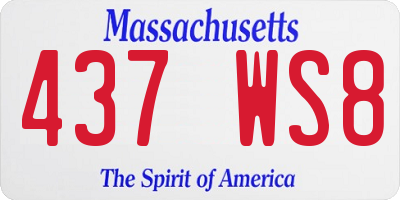 MA license plate 437WS8