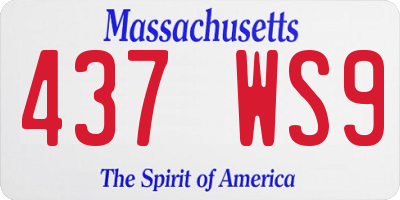 MA license plate 437WS9