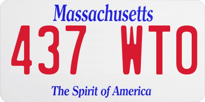 MA license plate 437WT0