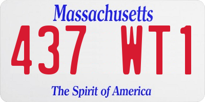 MA license plate 437WT1