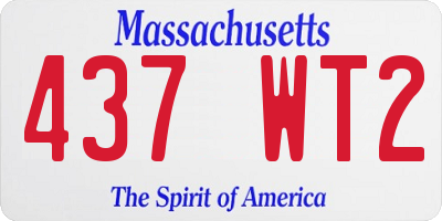 MA license plate 437WT2