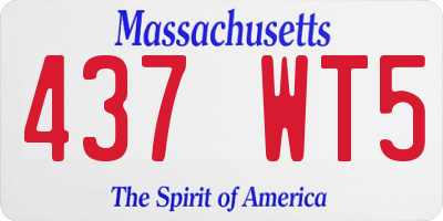 MA license plate 437WT5