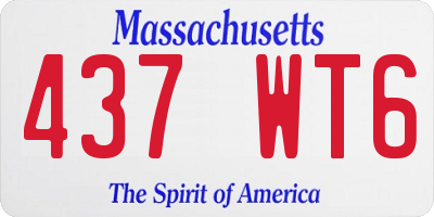 MA license plate 437WT6