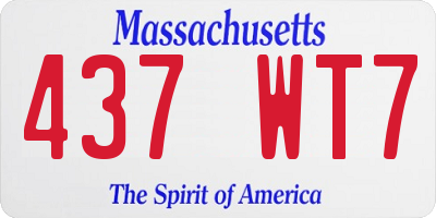 MA license plate 437WT7