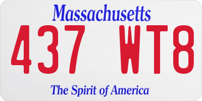 MA license plate 437WT8