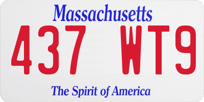 MA license plate 437WT9