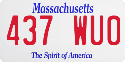 MA license plate 437WU0