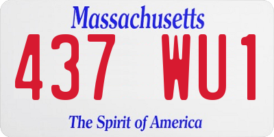 MA license plate 437WU1