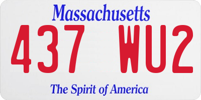 MA license plate 437WU2