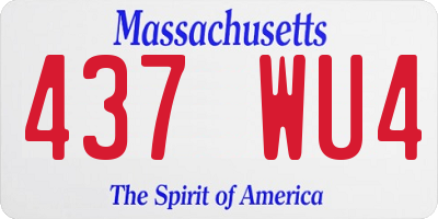 MA license plate 437WU4