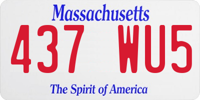 MA license plate 437WU5