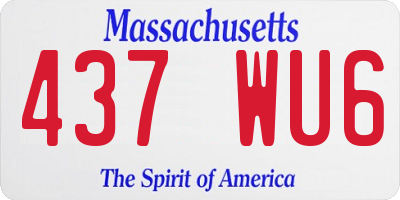 MA license plate 437WU6