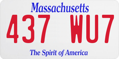 MA license plate 437WU7