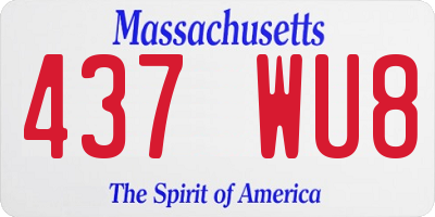 MA license plate 437WU8