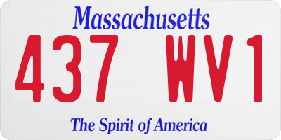 MA license plate 437WV1