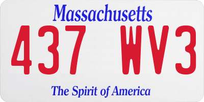 MA license plate 437WV3