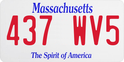 MA license plate 437WV5