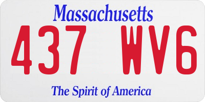 MA license plate 437WV6