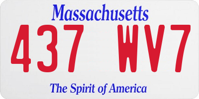 MA license plate 437WV7