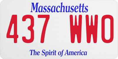 MA license plate 437WW0