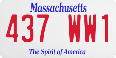 MA license plate 437WW1