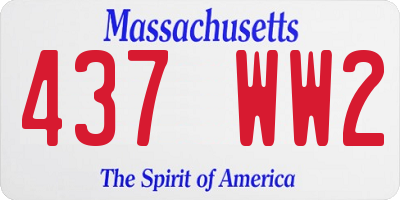 MA license plate 437WW2