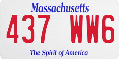 MA license plate 437WW6
