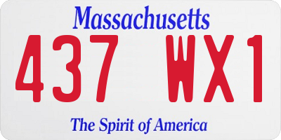 MA license plate 437WX1