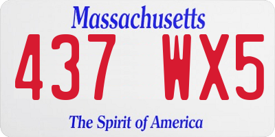 MA license plate 437WX5